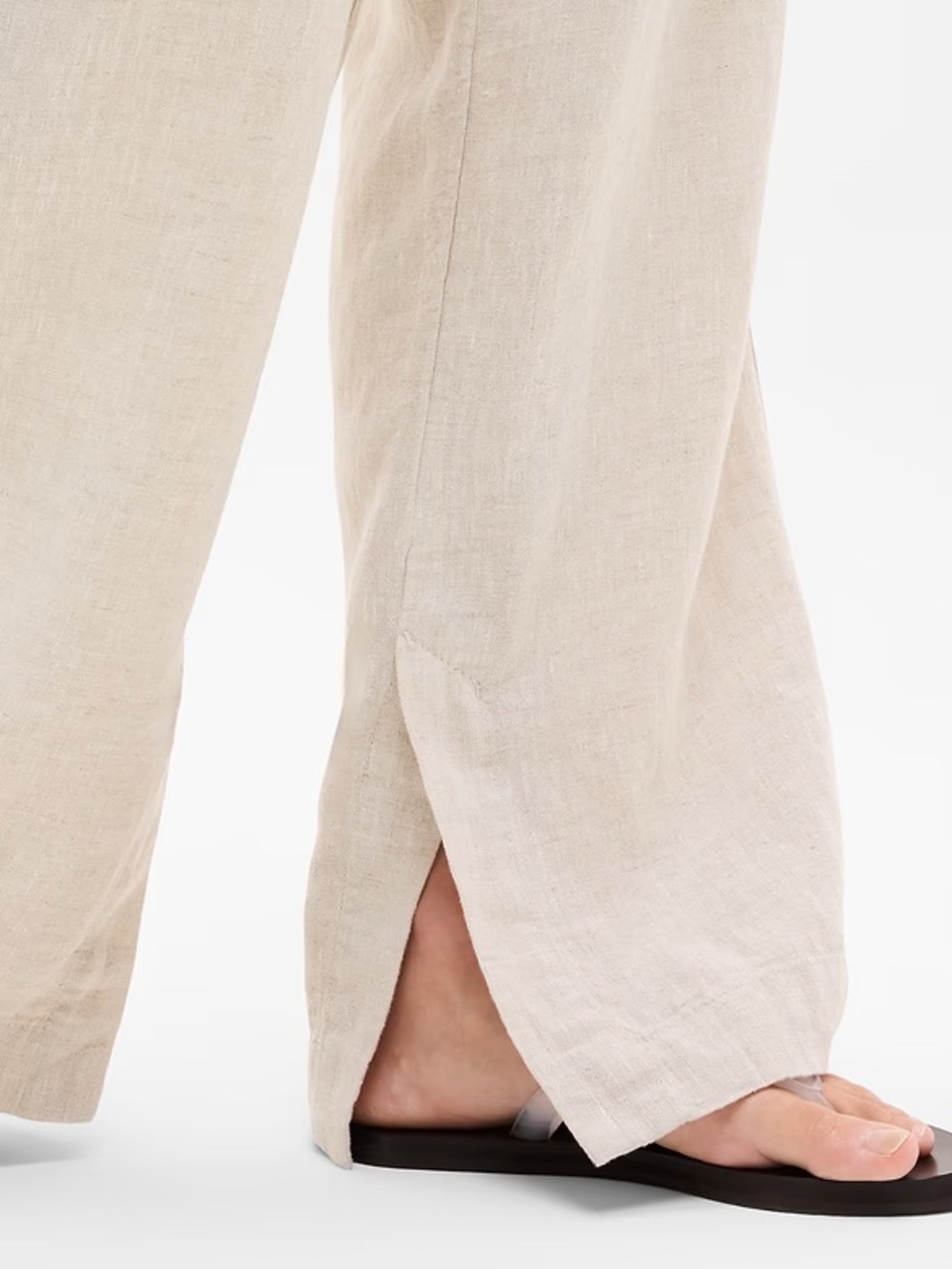 Athleta Retreat 100% Linen High Rise Wide Leg Pants Coastal Cream 2025 Size S - Picture 4 of 16
